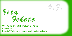 vita fekete business card